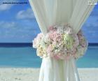 Floral κουρτίνες γάμου διακόσμηση
